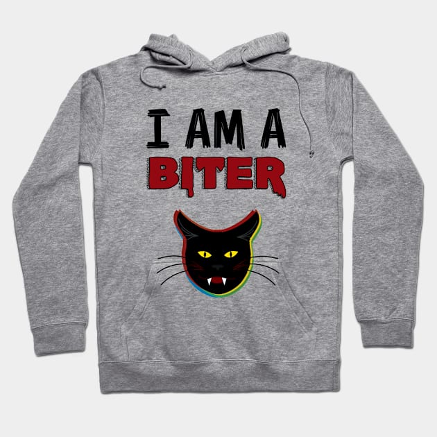 i am a biter cat Hoodie by necroembers art